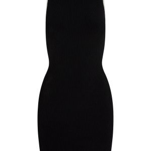 Camerelle Dress - Black/Ivory Knit Rib