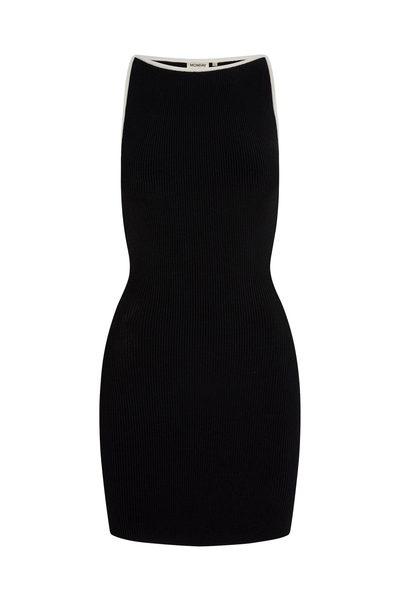 Camerelle Dress - Black/Ivory Knit Rib