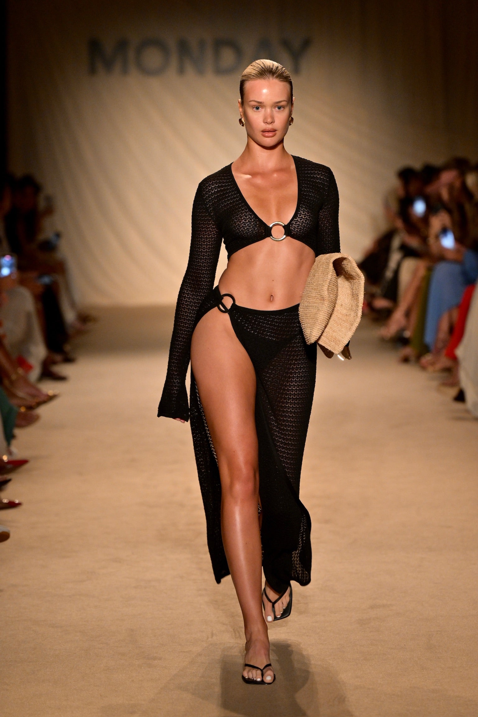 Montego Crop Top - Black Lace Crochet - Image 2