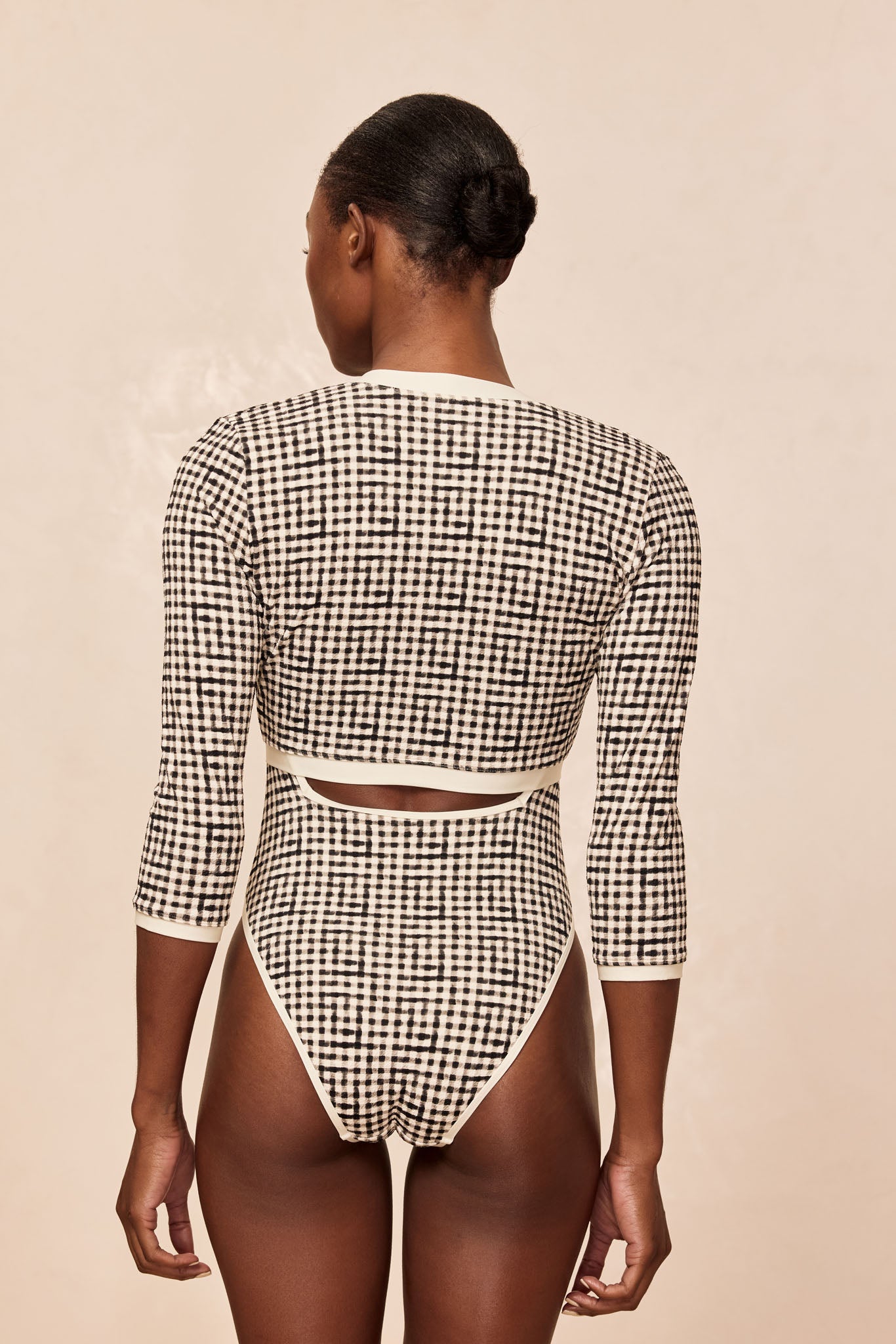 Crete Swim Cardi - Black Gingham - Image 6