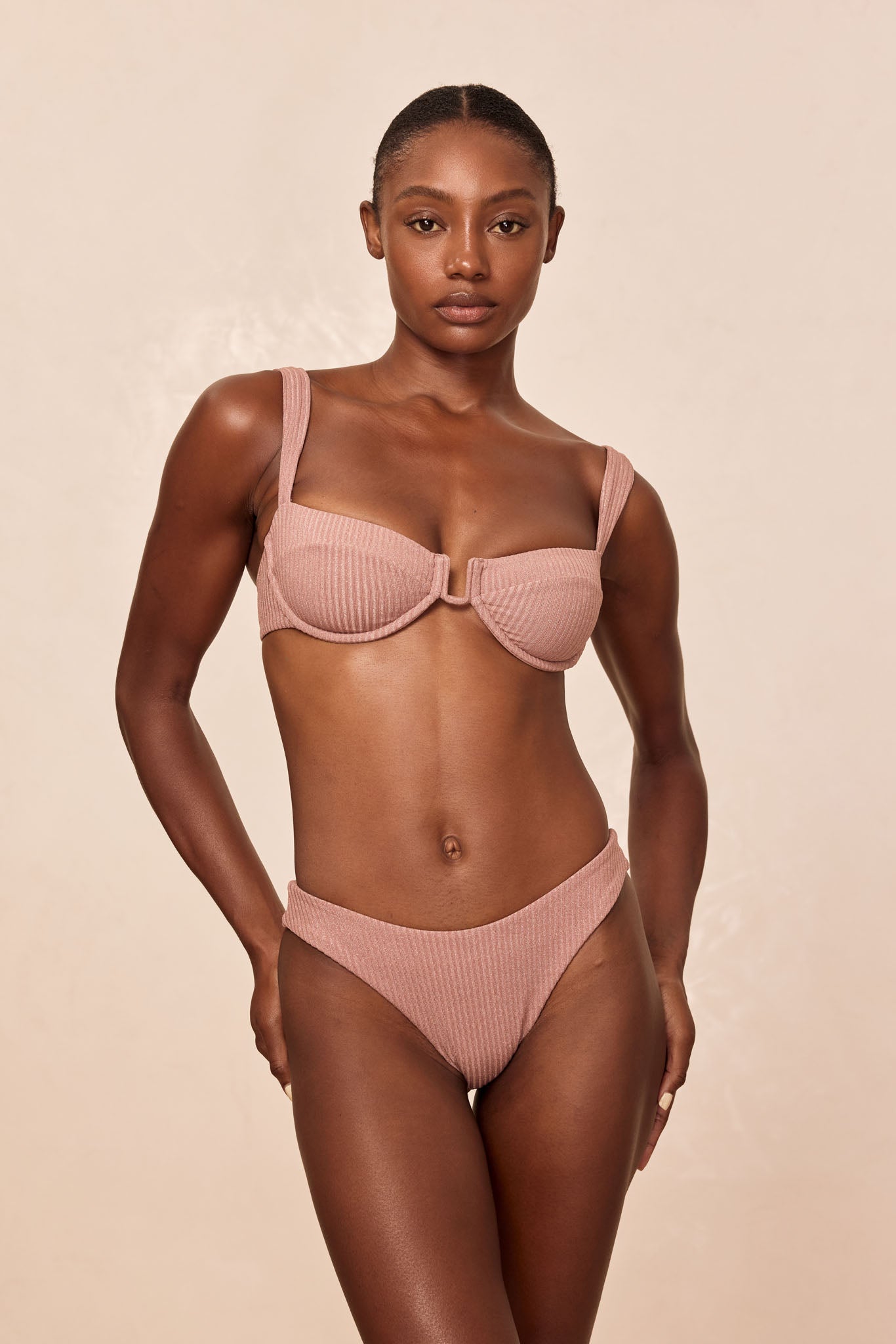 Byron Bottom - Mauve Lurex Rib - Image 5