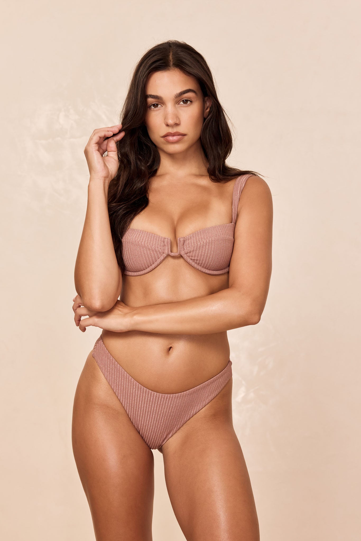 Byron Bottom - Mauve Lurex Rib - Image 7