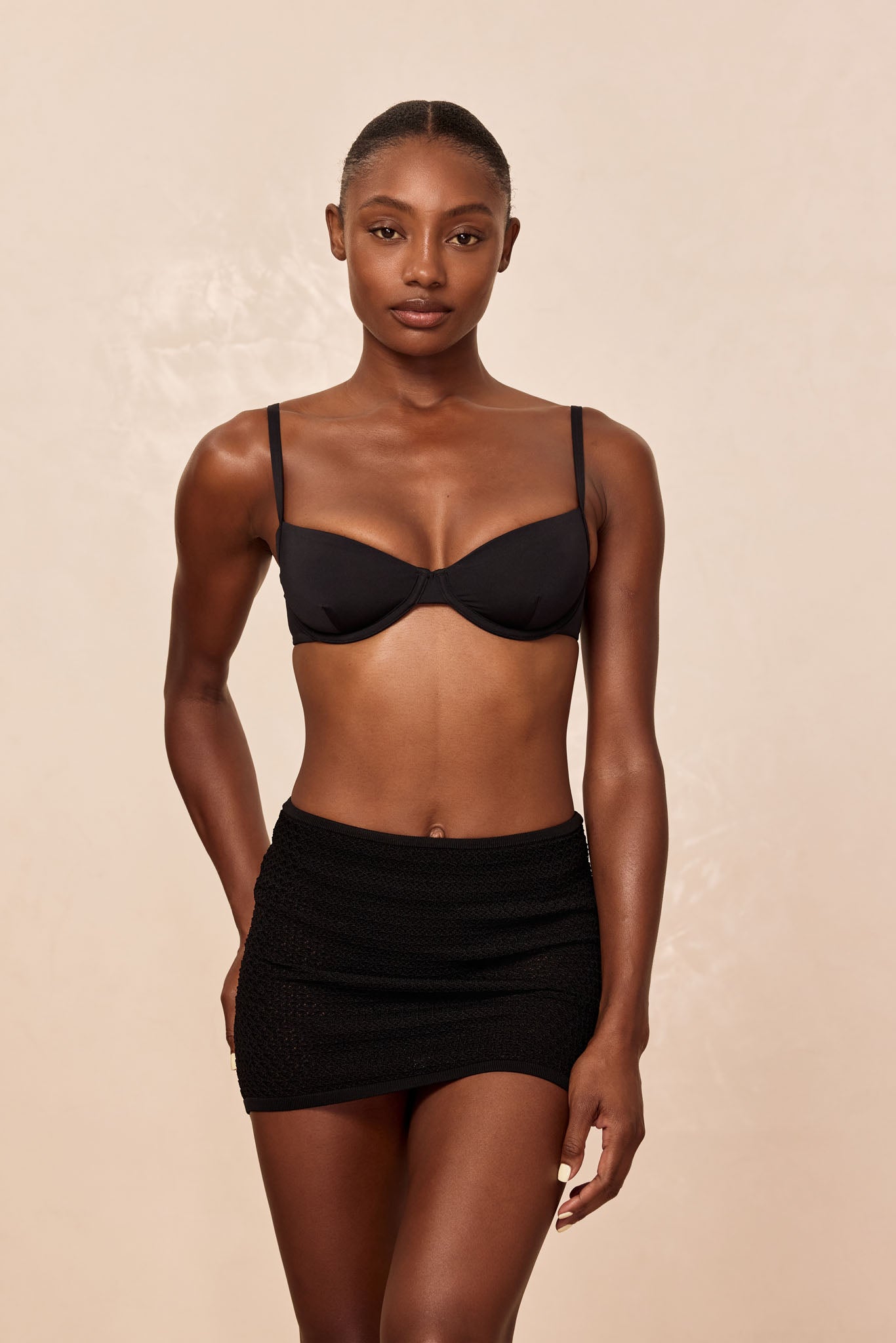 Cartagena Micro Skirt - Black Lace Crochet - Image 2