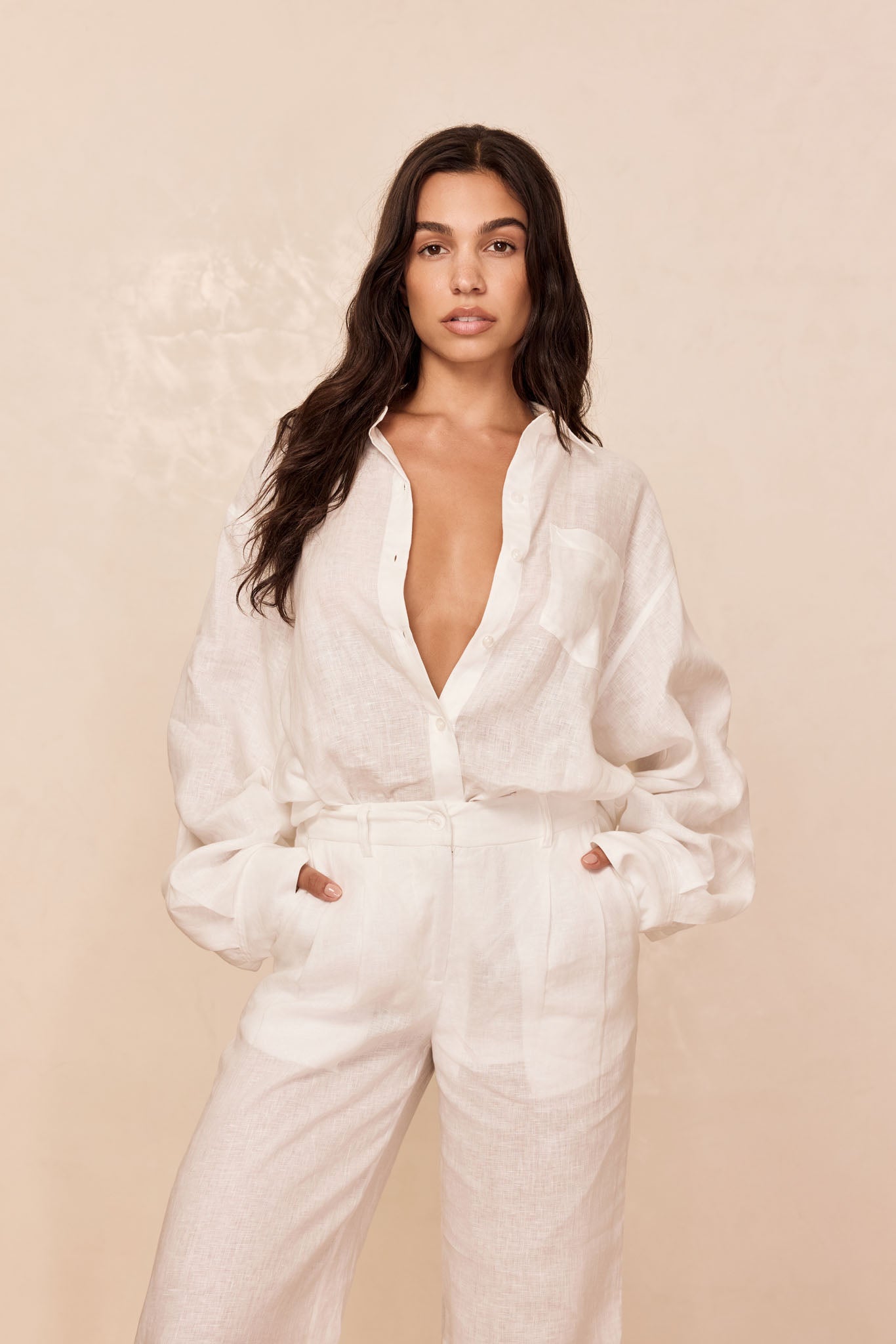 La Jolla Linen Shirt - White Linen - Image 7