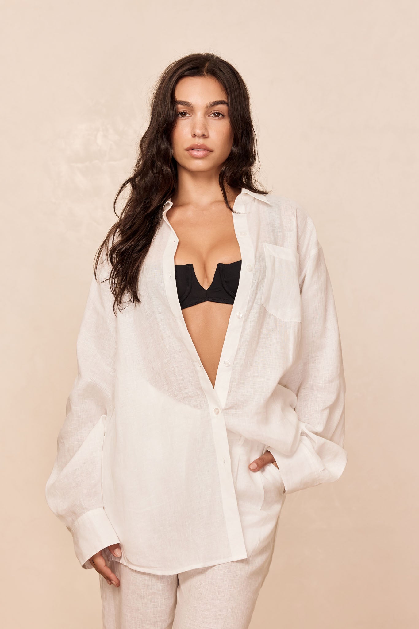 La Jolla Linen Shirt - White Linen - Image 9