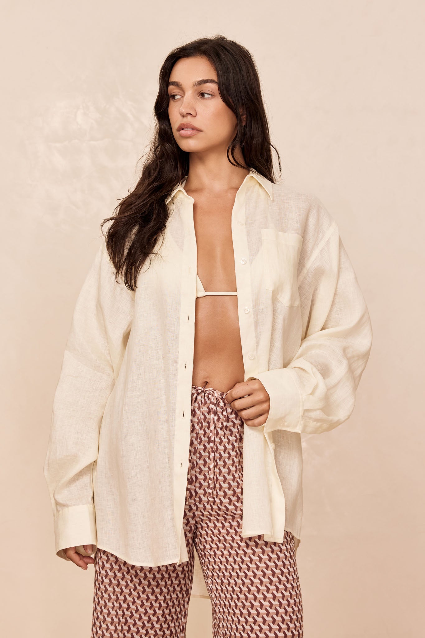 La Jolla Linen Shirt - Ivory Linen - Image 3