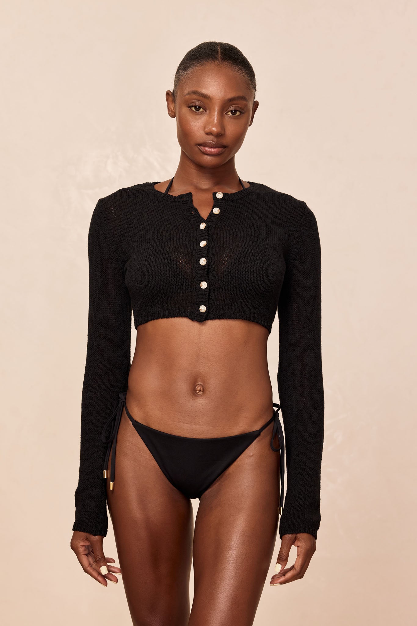 Genoa Cardigan - Black Open Jersey - Image 6