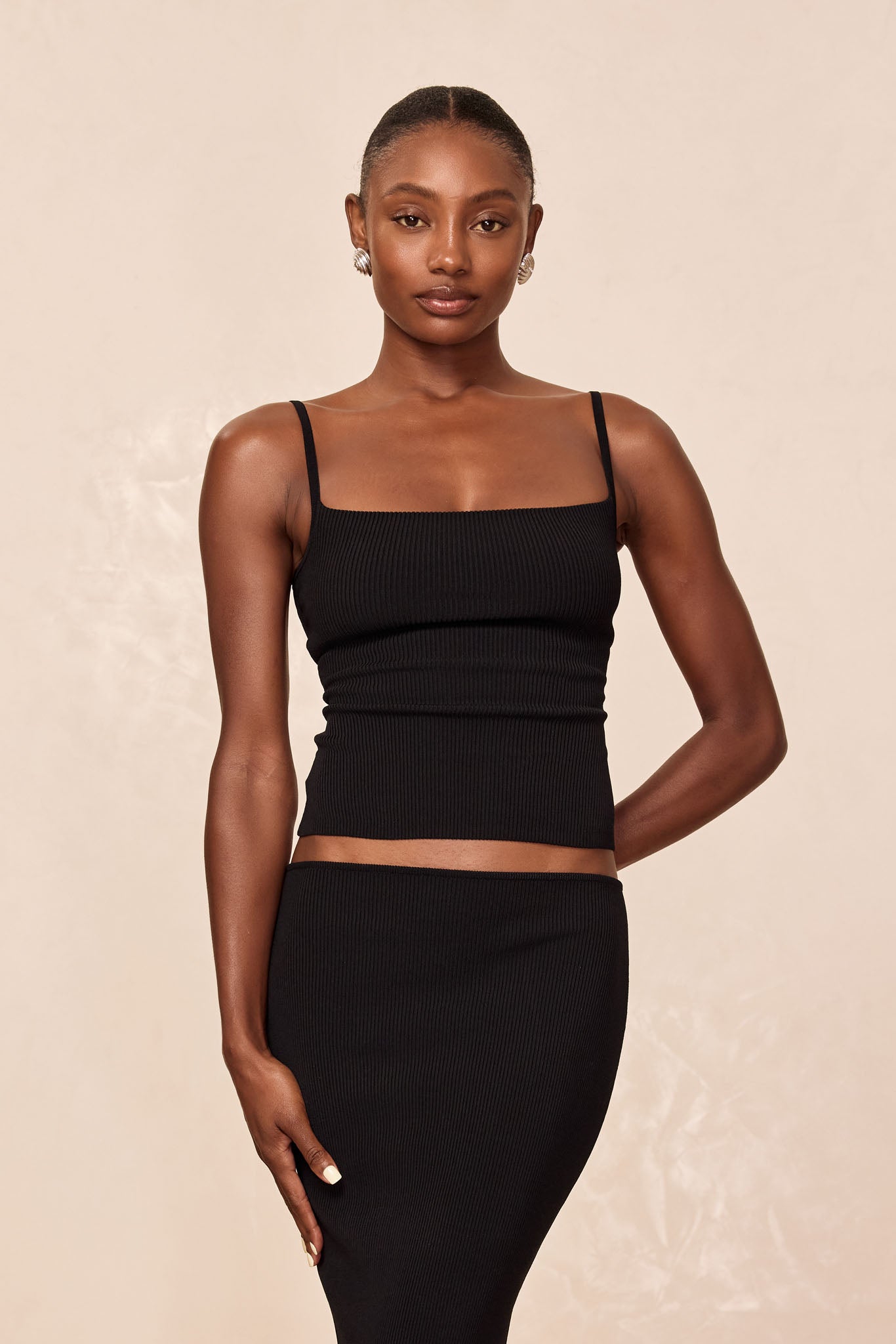 Provence Top - Black Knit Rib - Image 3