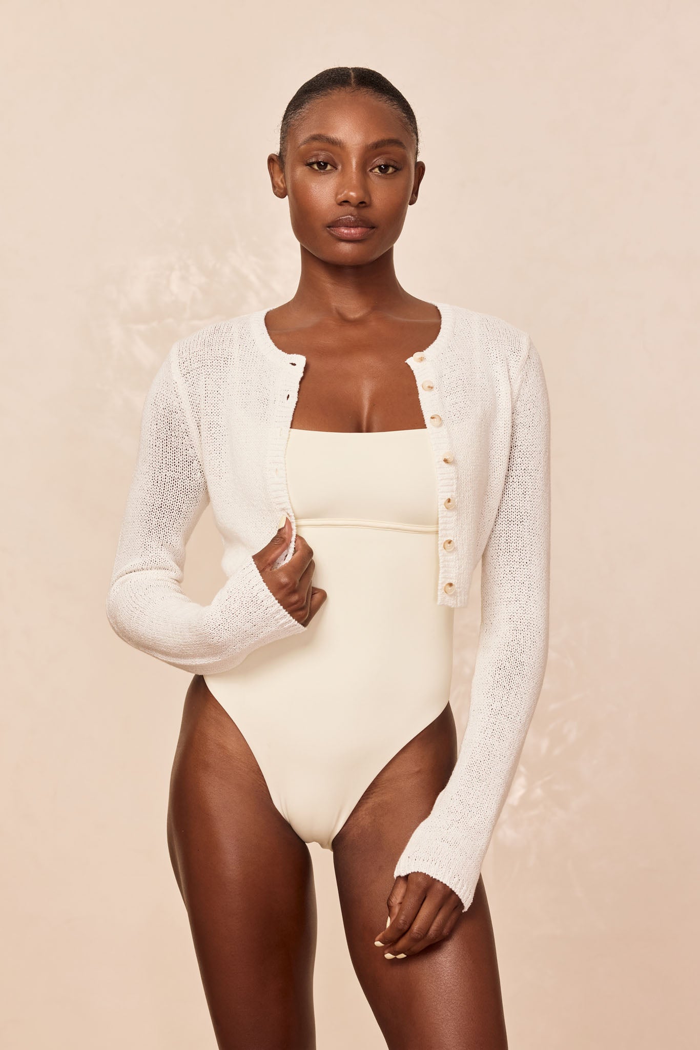 Genoa Cardigan - Ivory Open Jersey - Image 4