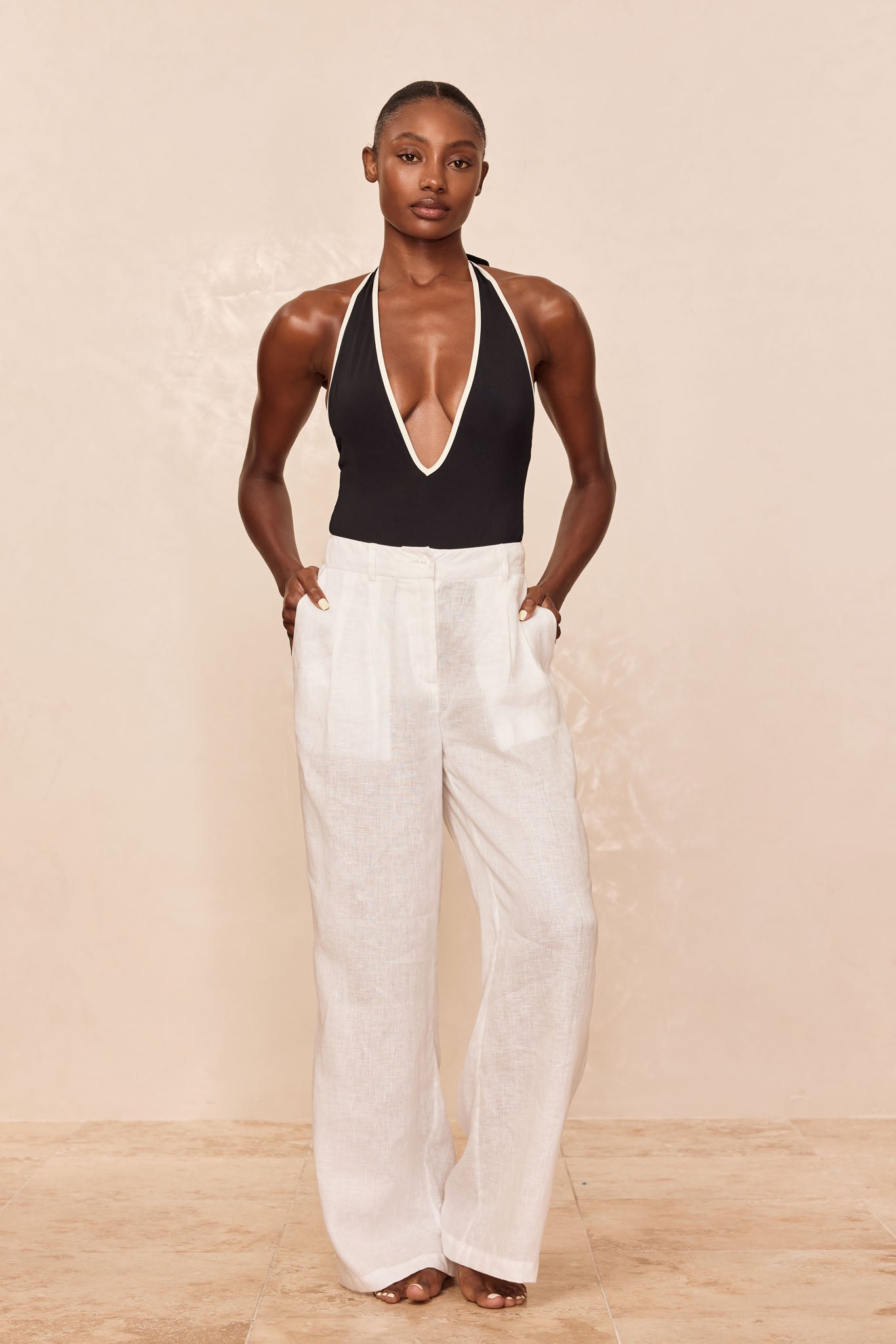 Casablanca Pants - White Linen - Image 5