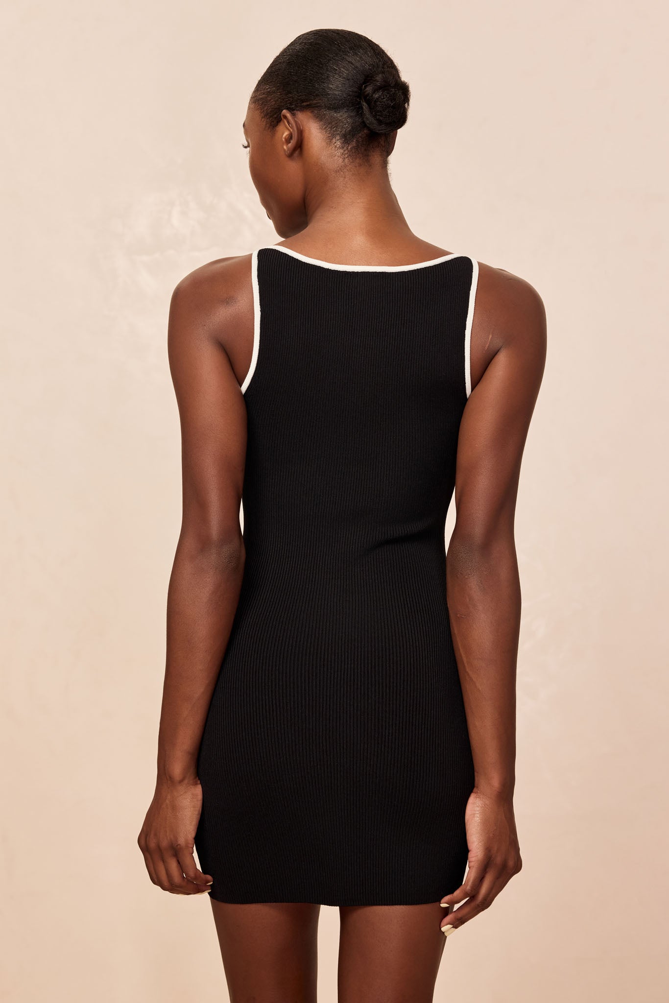 Camerelle Dress - Black/Ivory Knit Rib - Image 4
