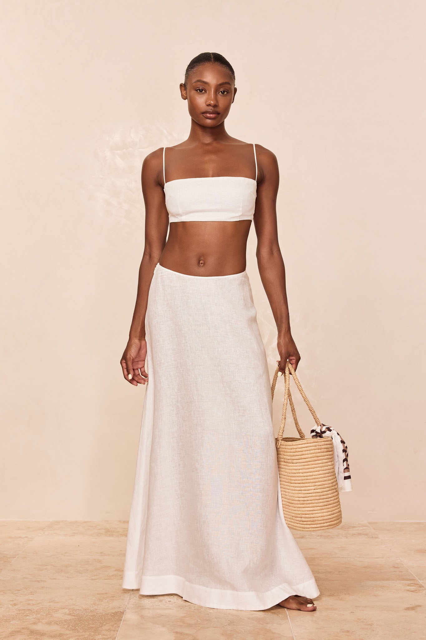 San Diego Skirt - White Linen - Image 2