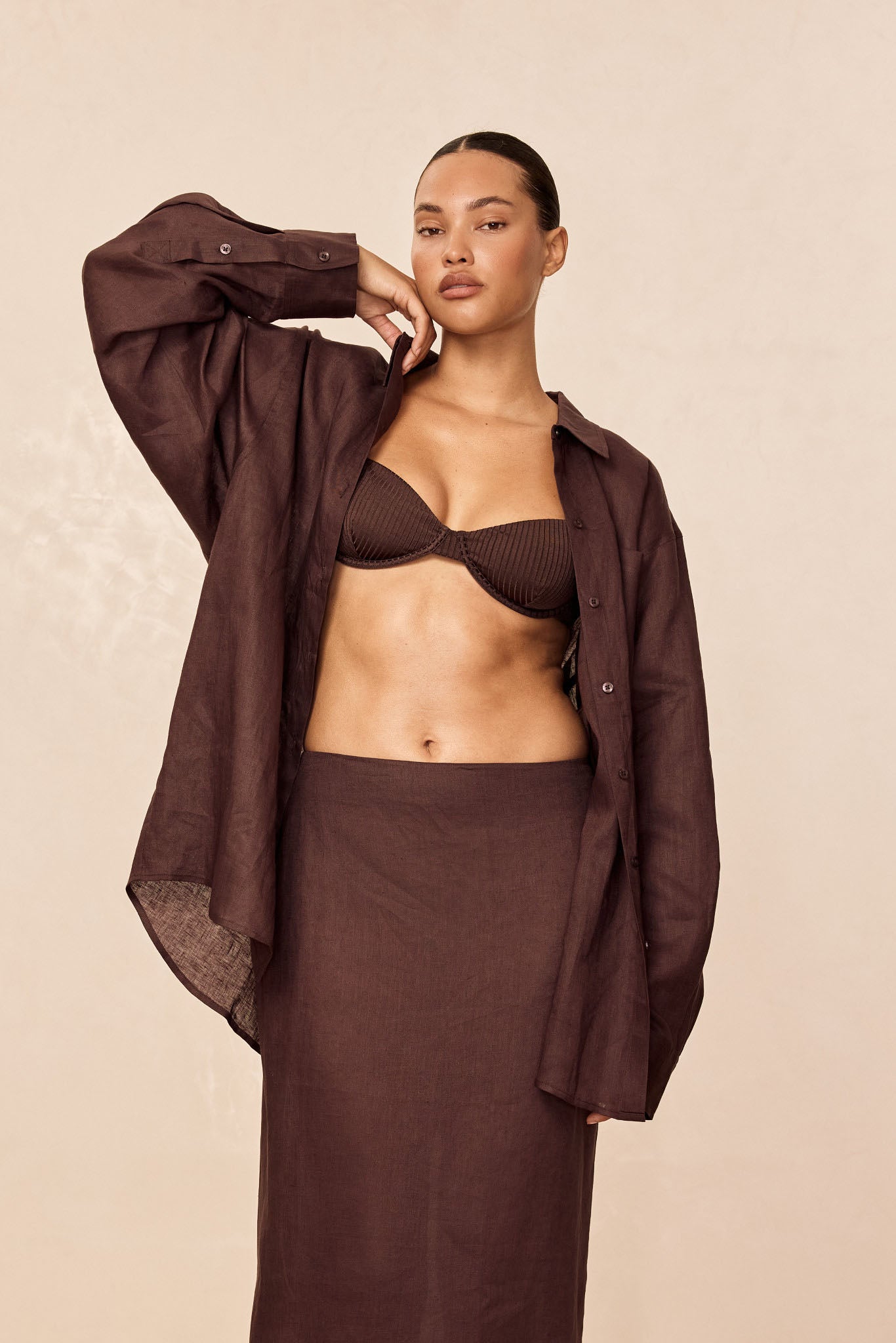 La Jolla Linen Shirt - Espresso Linen - Image 3
