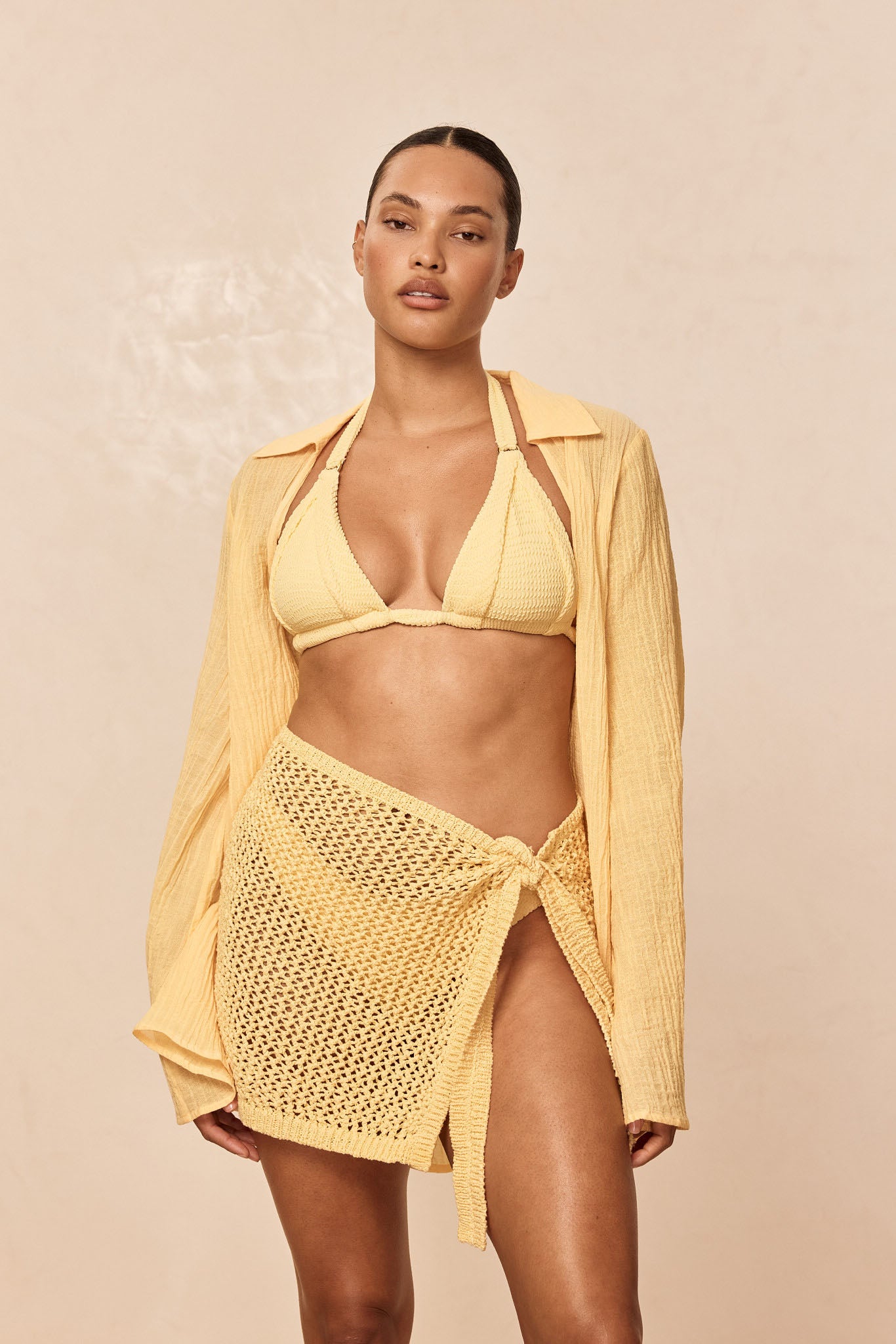 Grenada Tunic - Honey Crinkle Linen - Image 2