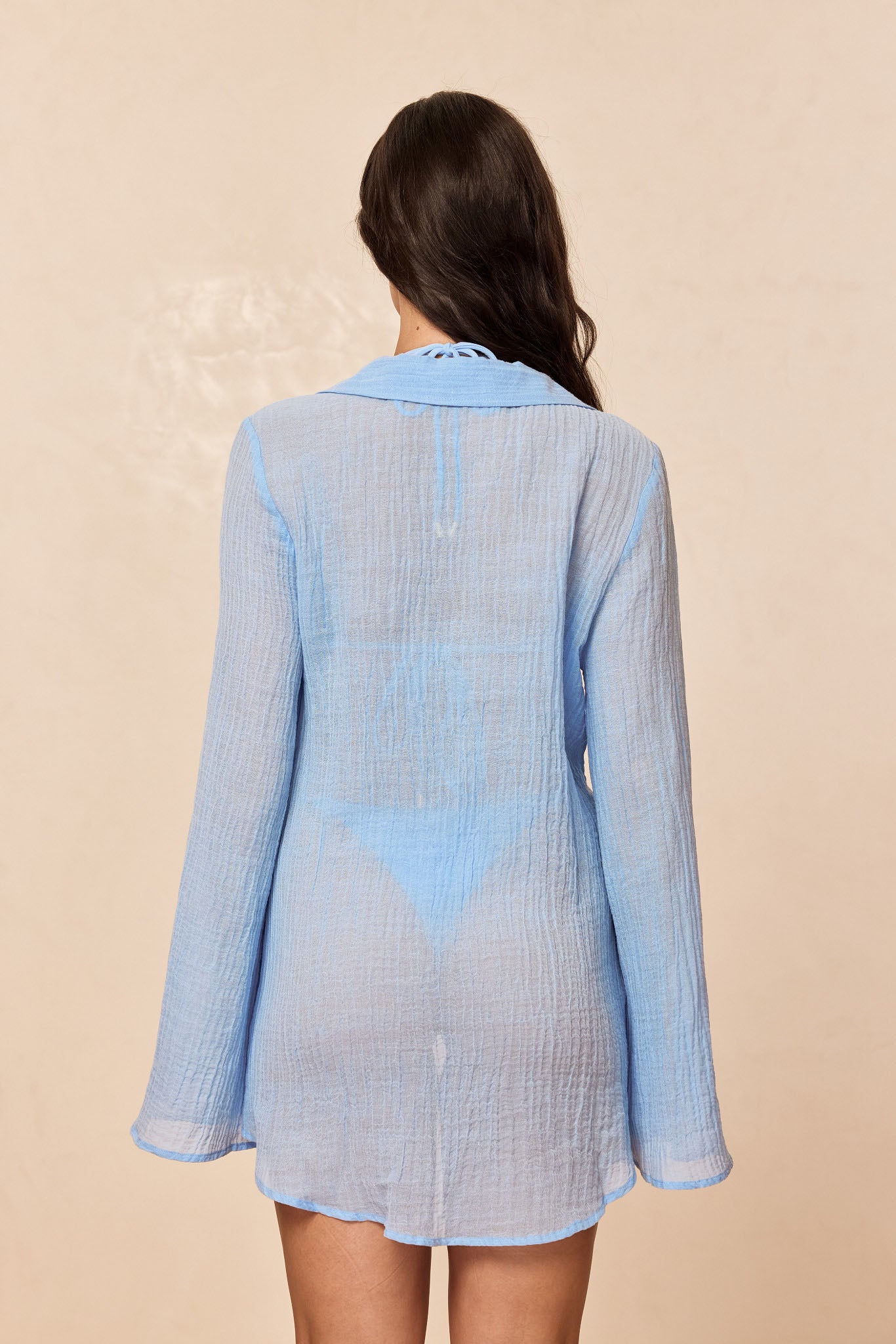 Grenada Tunic - Sky Crinkle Linen - Image 4