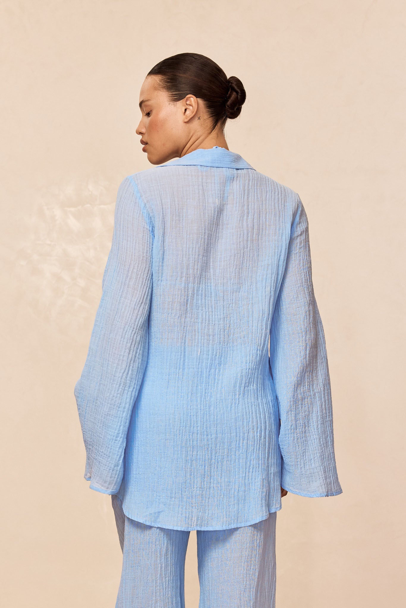 Grenada Tunic - Sky Crinkle Linen - Image 6