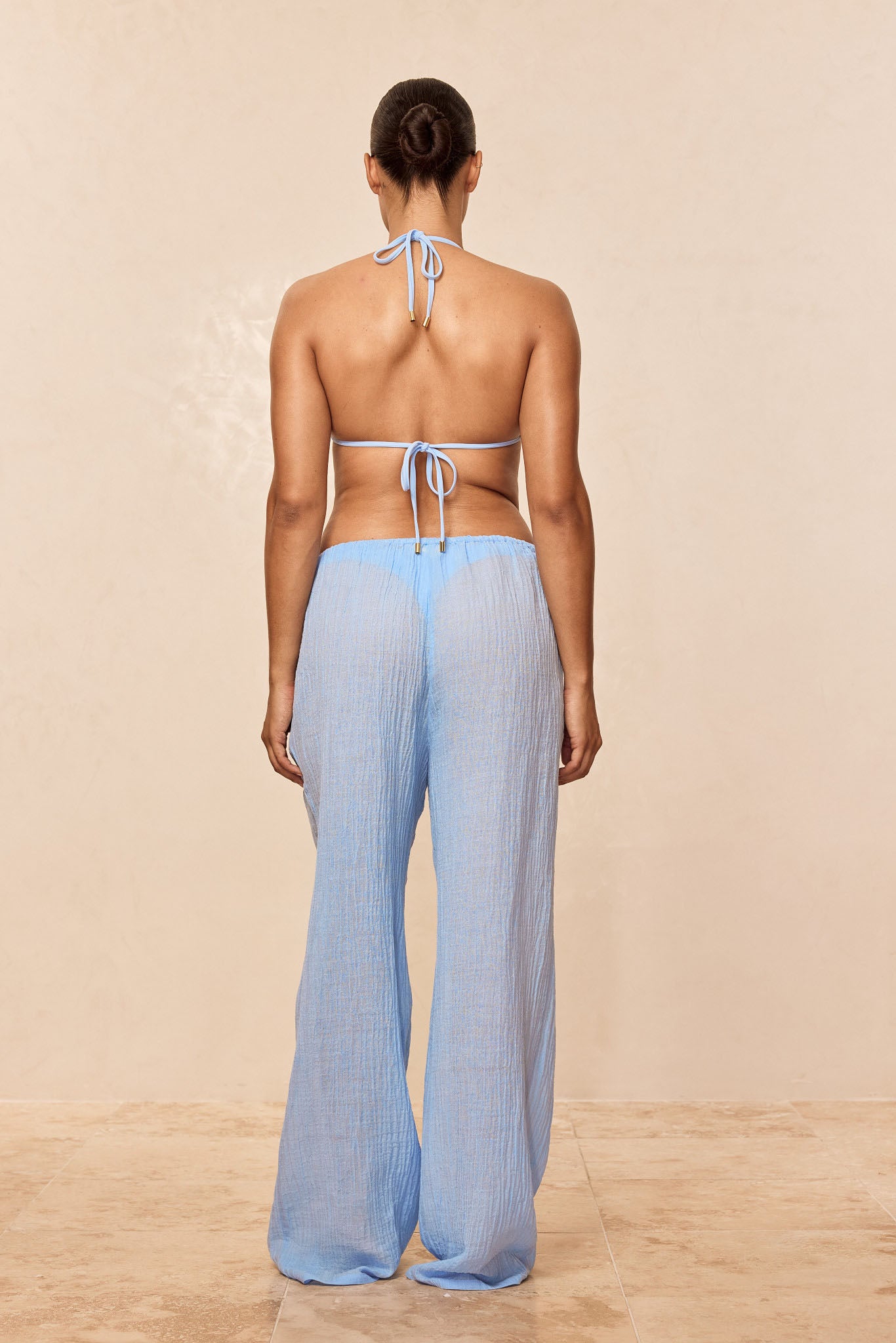 Belize Pant - Sky Crinkle Linen - Image 5
