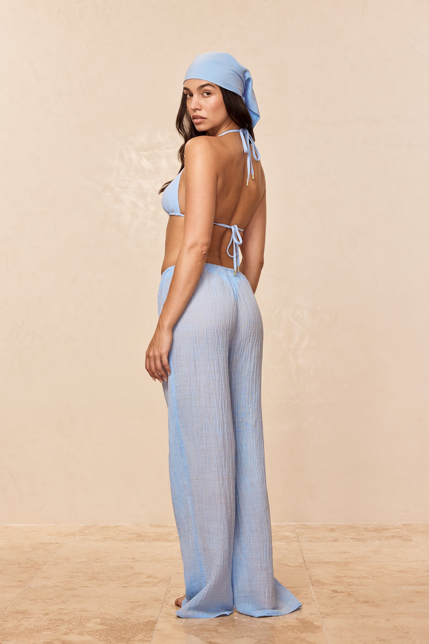 Belize Pant - Sky Crinkle Linen - Image 3