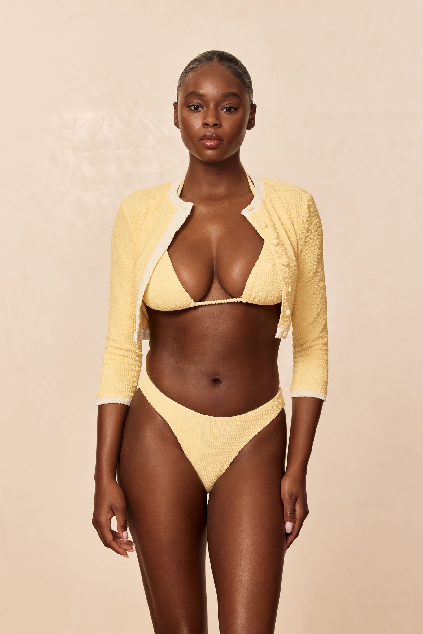 Crete Swim Cardigan - Honey Crinkle - Image 3