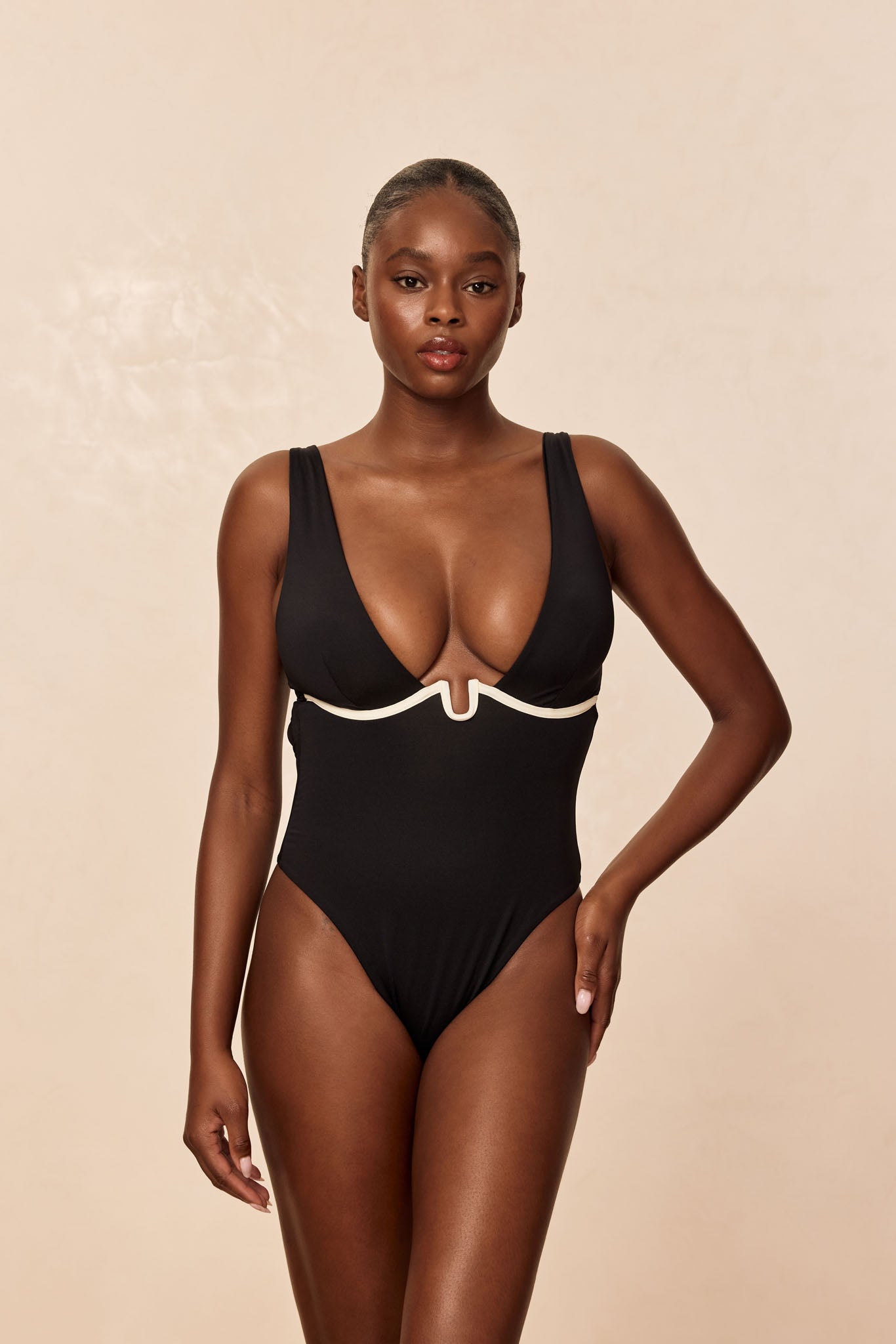 Milos One Piece - Black/Ivory - Image 5