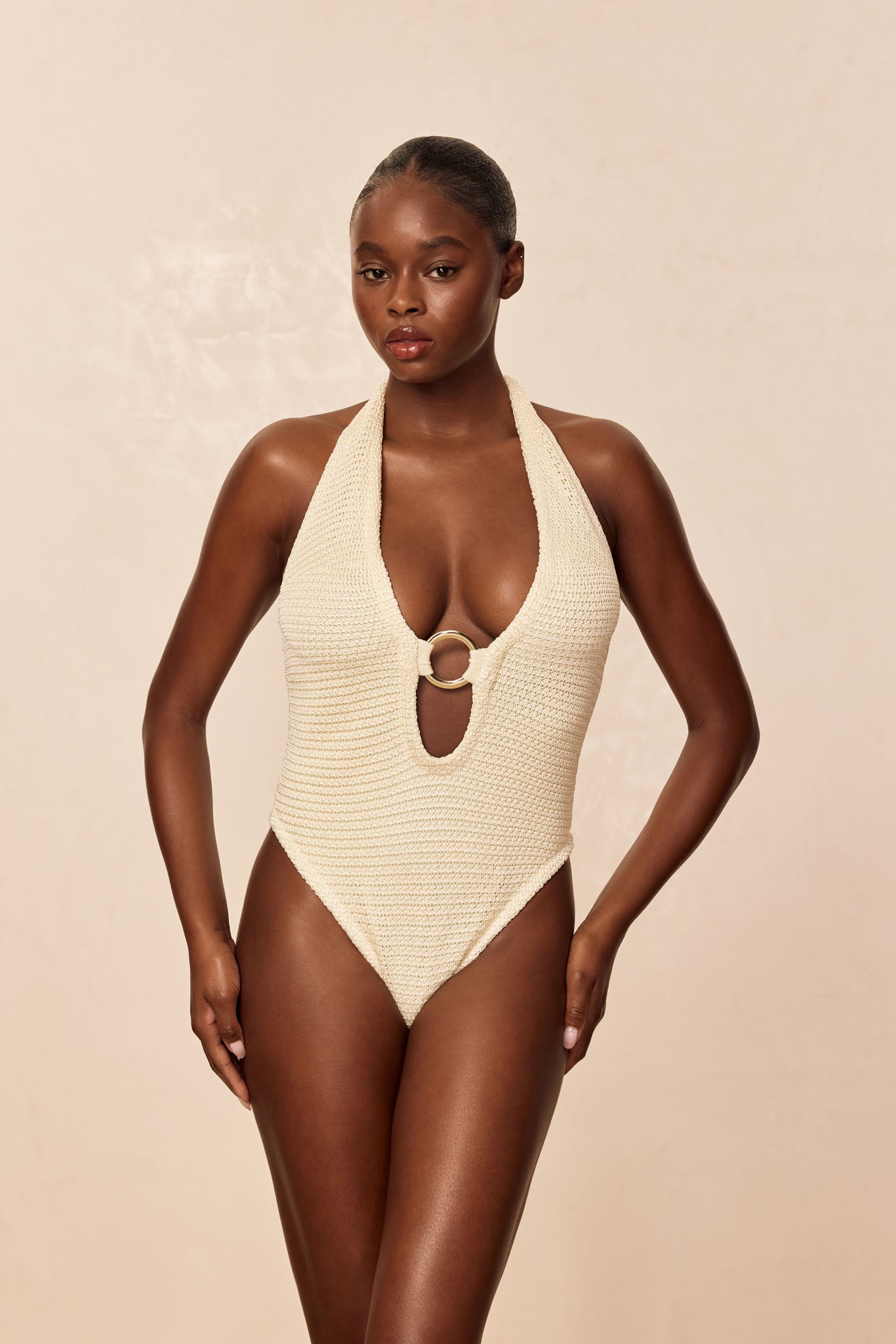 Montego Bodysuit - Ivory Shiny Treble Knit - Image 2