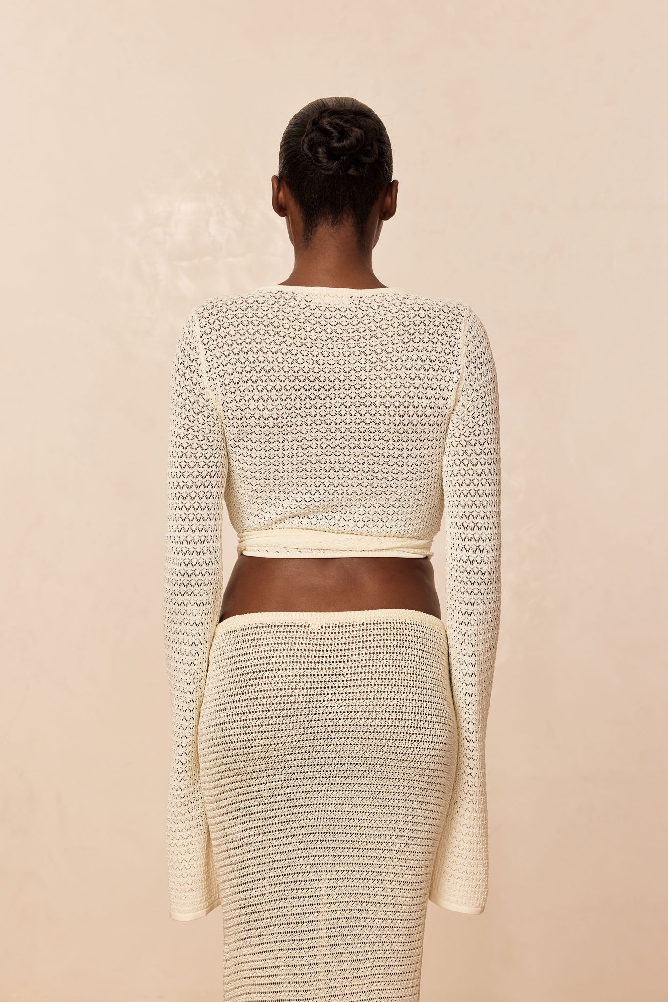 Madrid Wrap Top - Ivory Lace Crochet - Image 4
