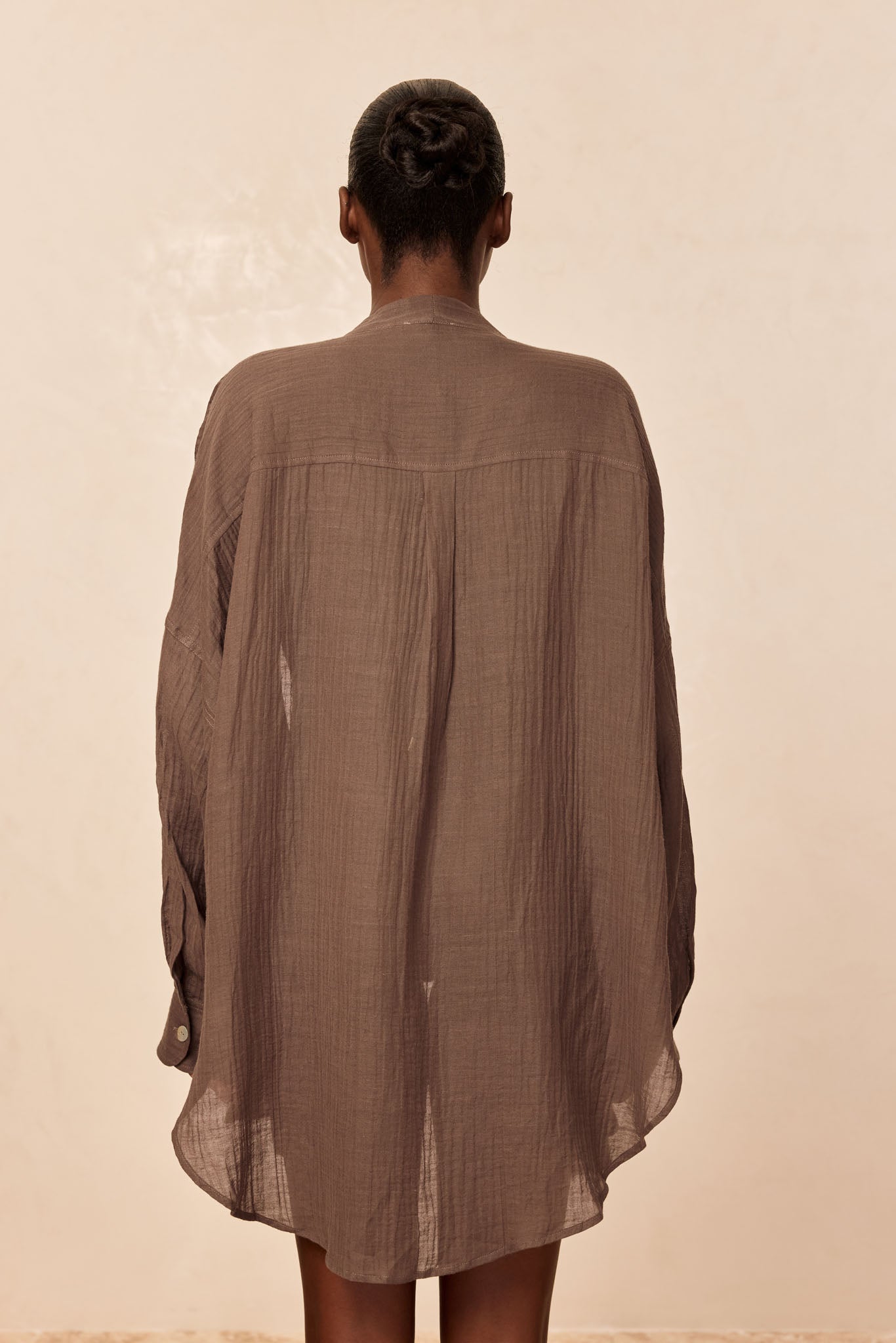 Barcelona Tunic - Stone Crinkle Linen - Image 5