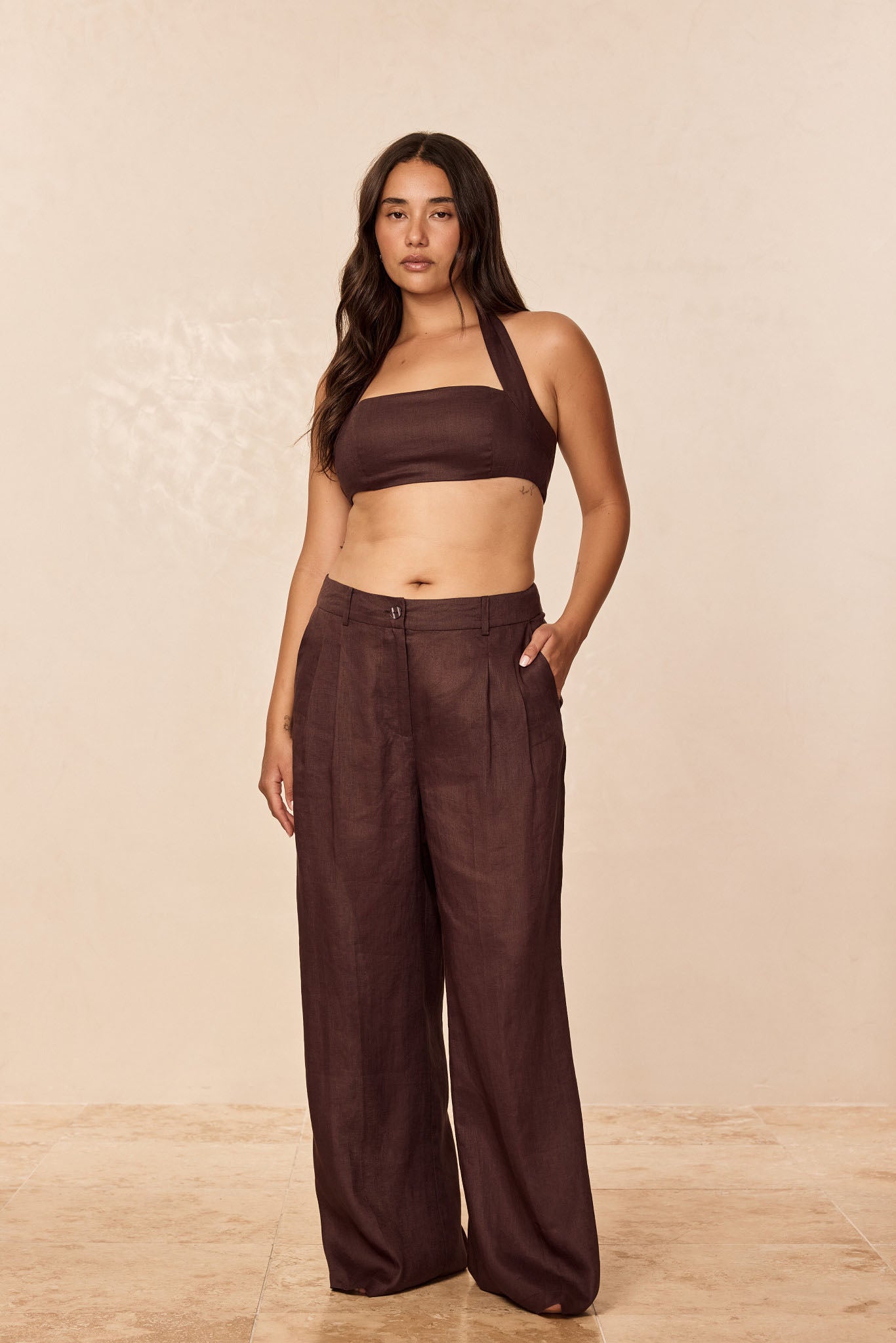 Casablanca Pants - Espresso Linen - Image 4