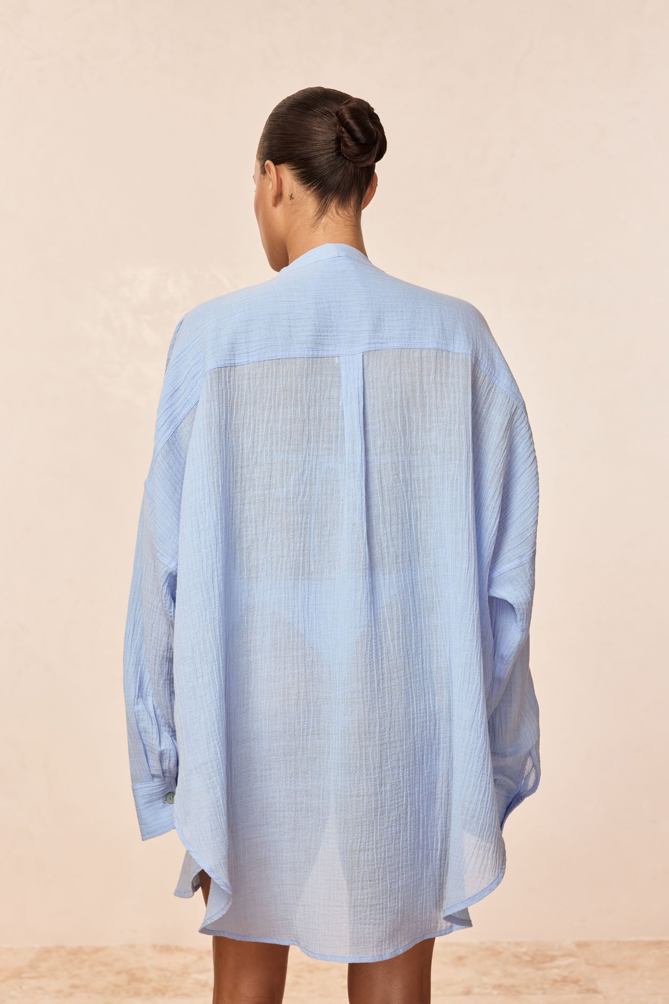Barcelona Tunic - Sky Crinkle Linen - Image 3