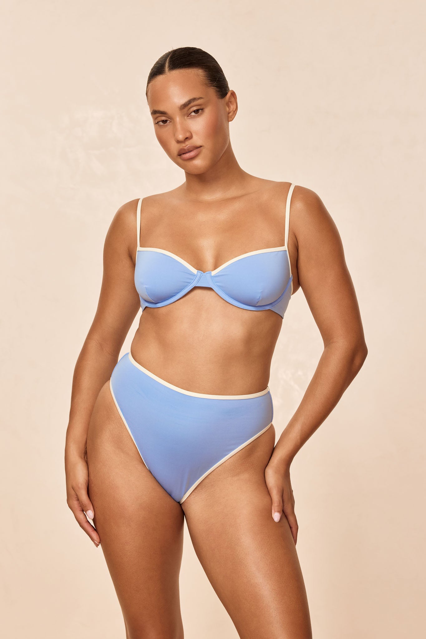 Capri Color Block Top - Azure/Ivory - Image 4
