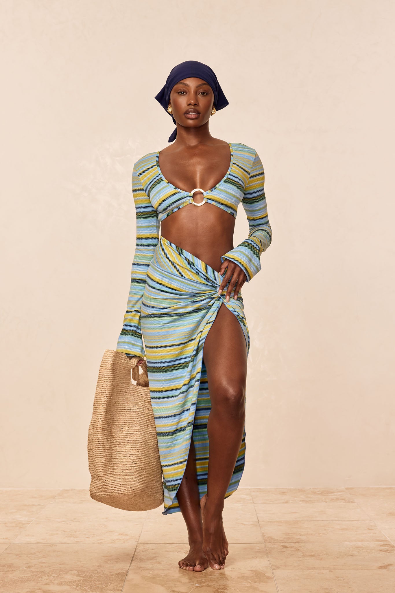 Andros Sarong - Sardinia Stripe Azure - Image 6