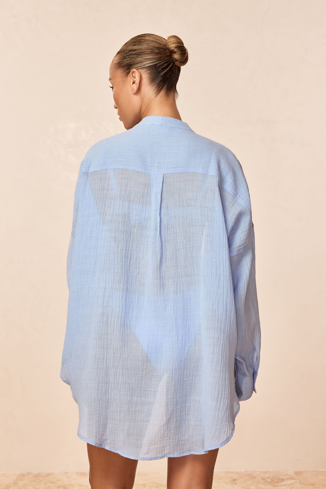 Barcelona Tunic - Sky Crinkle Linen - Image 7