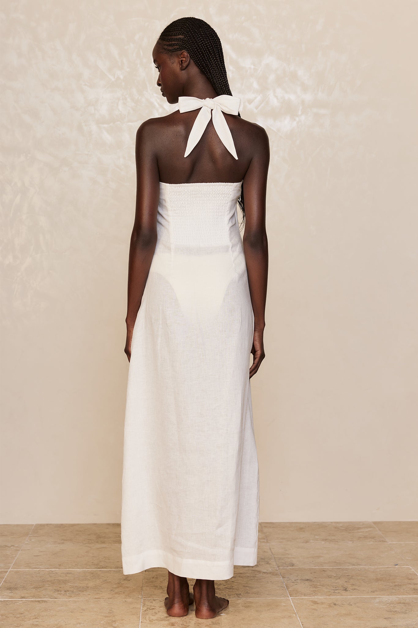 Montserrat Dress - White Linen - Image 5