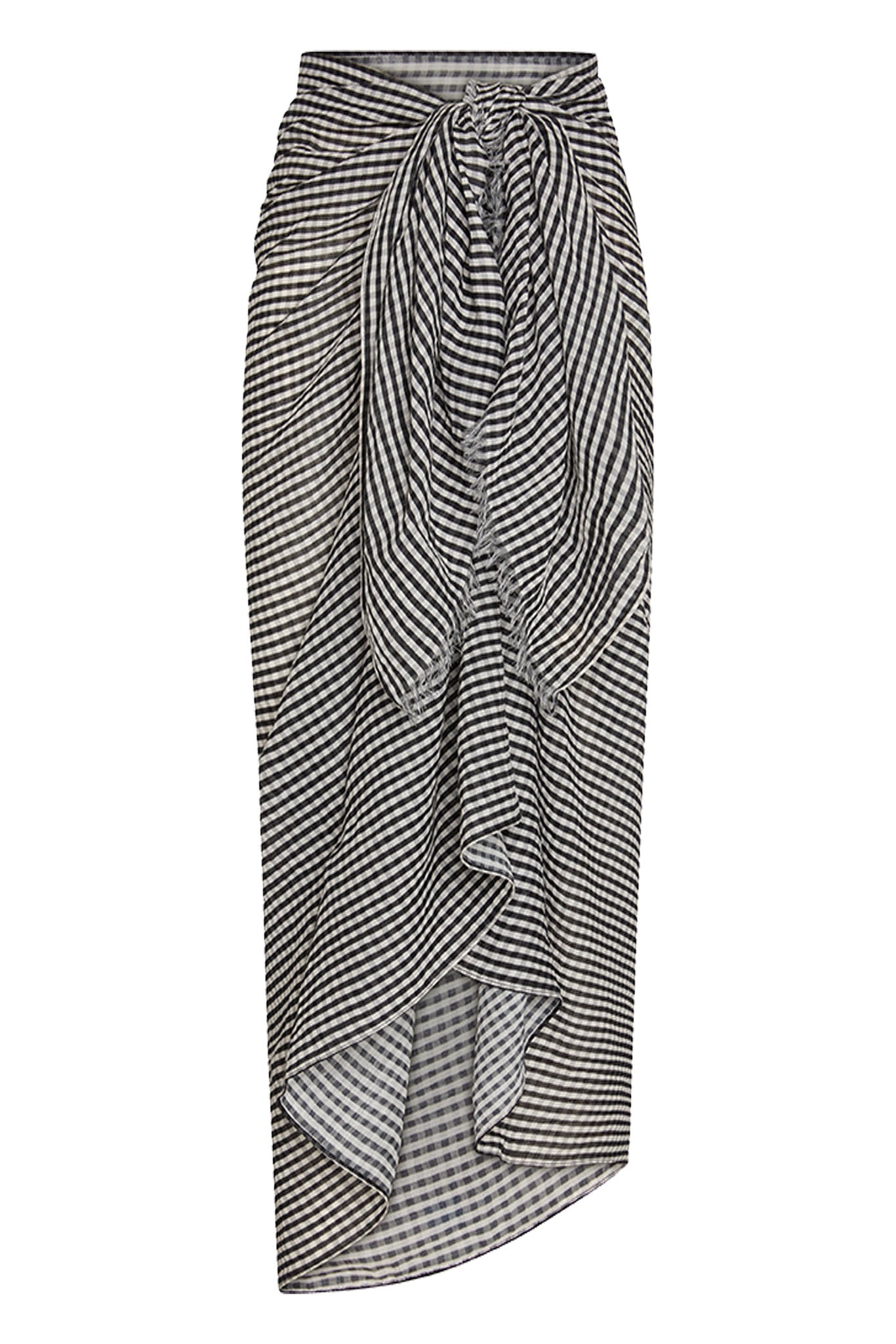 St. Tropez Sarong - Black Gingham Crinkle