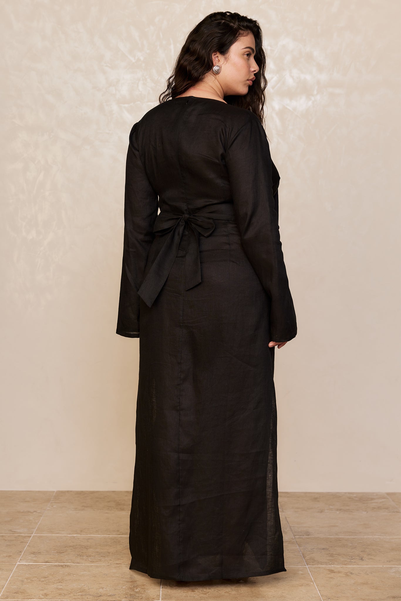 Montego Dress - Black Linen - Image 7