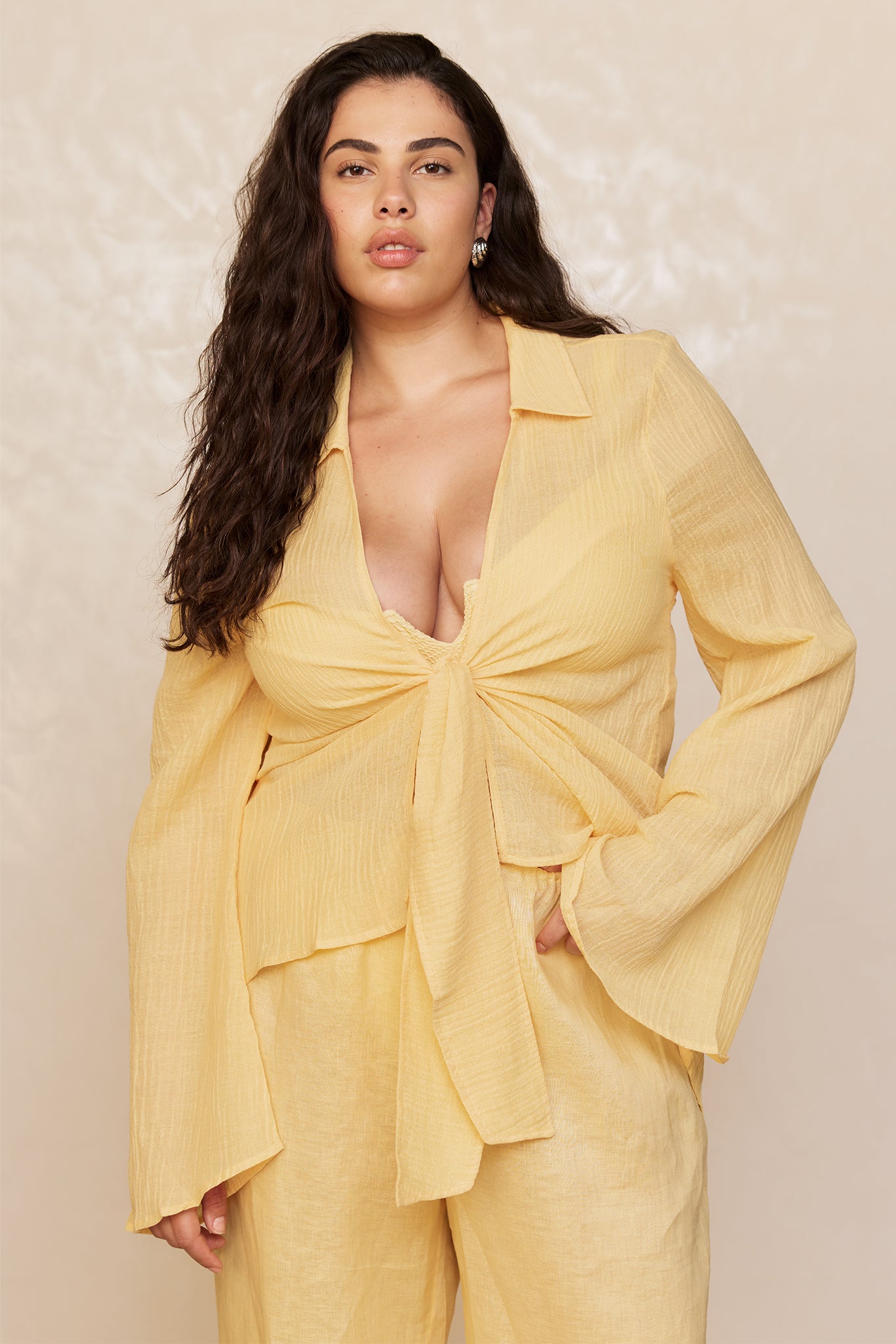 Grenada Tunic - Honey Crinkle Linen - Image 5