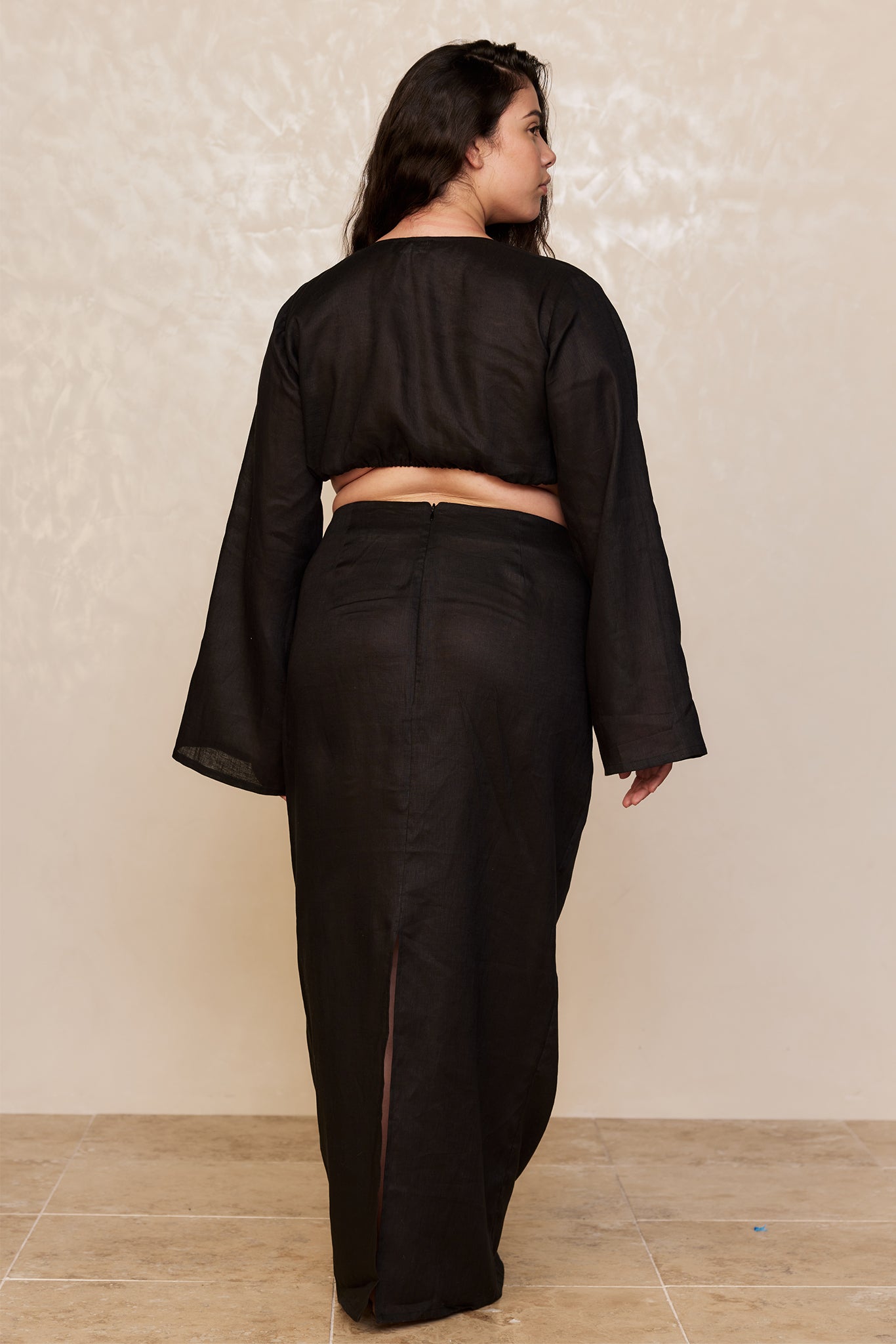 Azores Top - Black Linen - Image 5