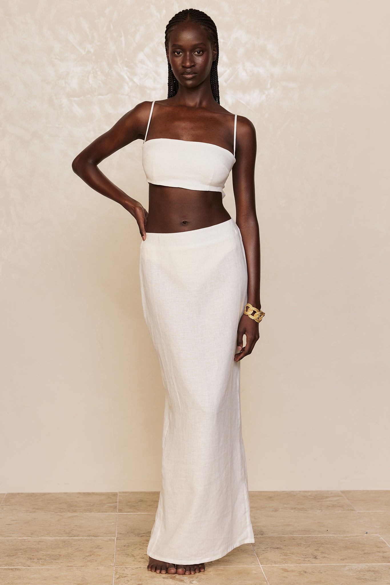 Fontelina Linen Skirt - White - Image 8