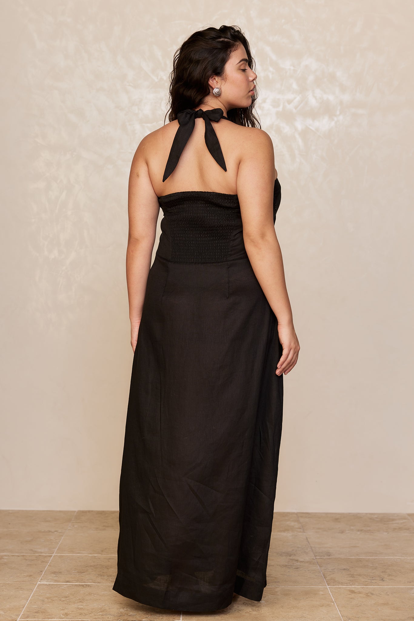 Montserrat Dress - Black Linen - Image 7