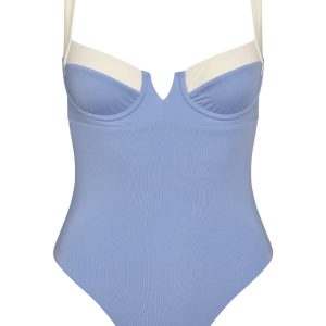 Clovelly One Piece - Azure/Ivory