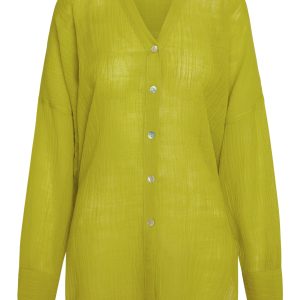 Barcelona Tunic - Chartreuse Crinkle Linen