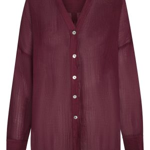 Barcelona Tunic - Fig Crinkle Linen