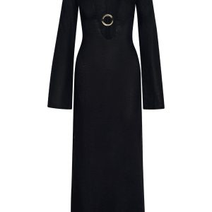 Montego Dress - Black Linen