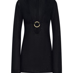 Montego Mini Dress - Black Linen