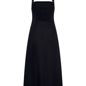 Montserrat Dress - Black Linen