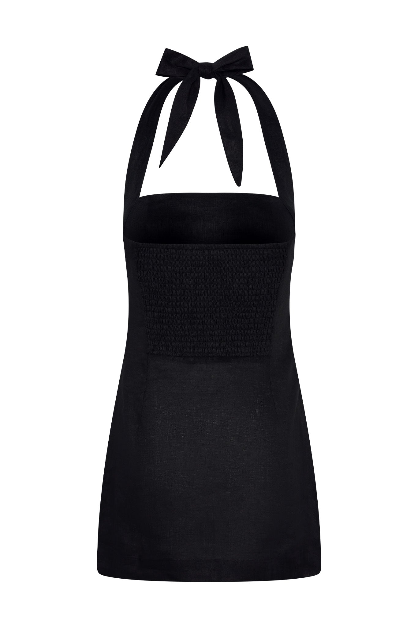 Montserrat Mini Dress - Black Linen - Image 9