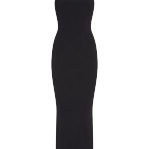 Provence Dress - Black Knit Rib