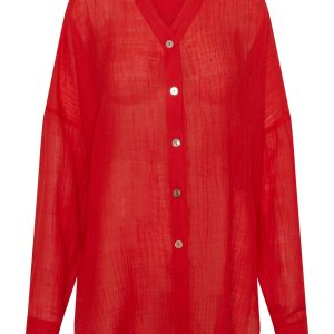 Barcelona Tunic - Chili Pepper Crinkle Linen