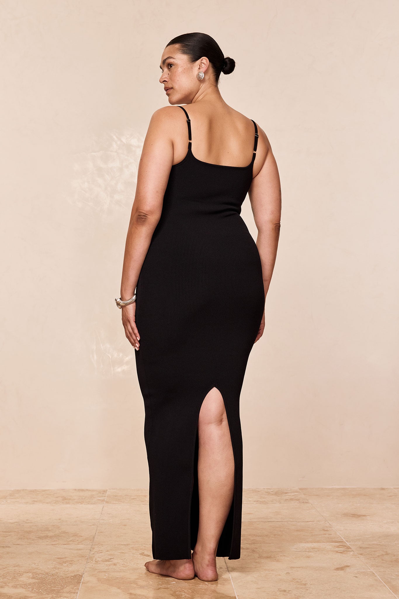Provence Dress - Black Knit Rib - Image 4
