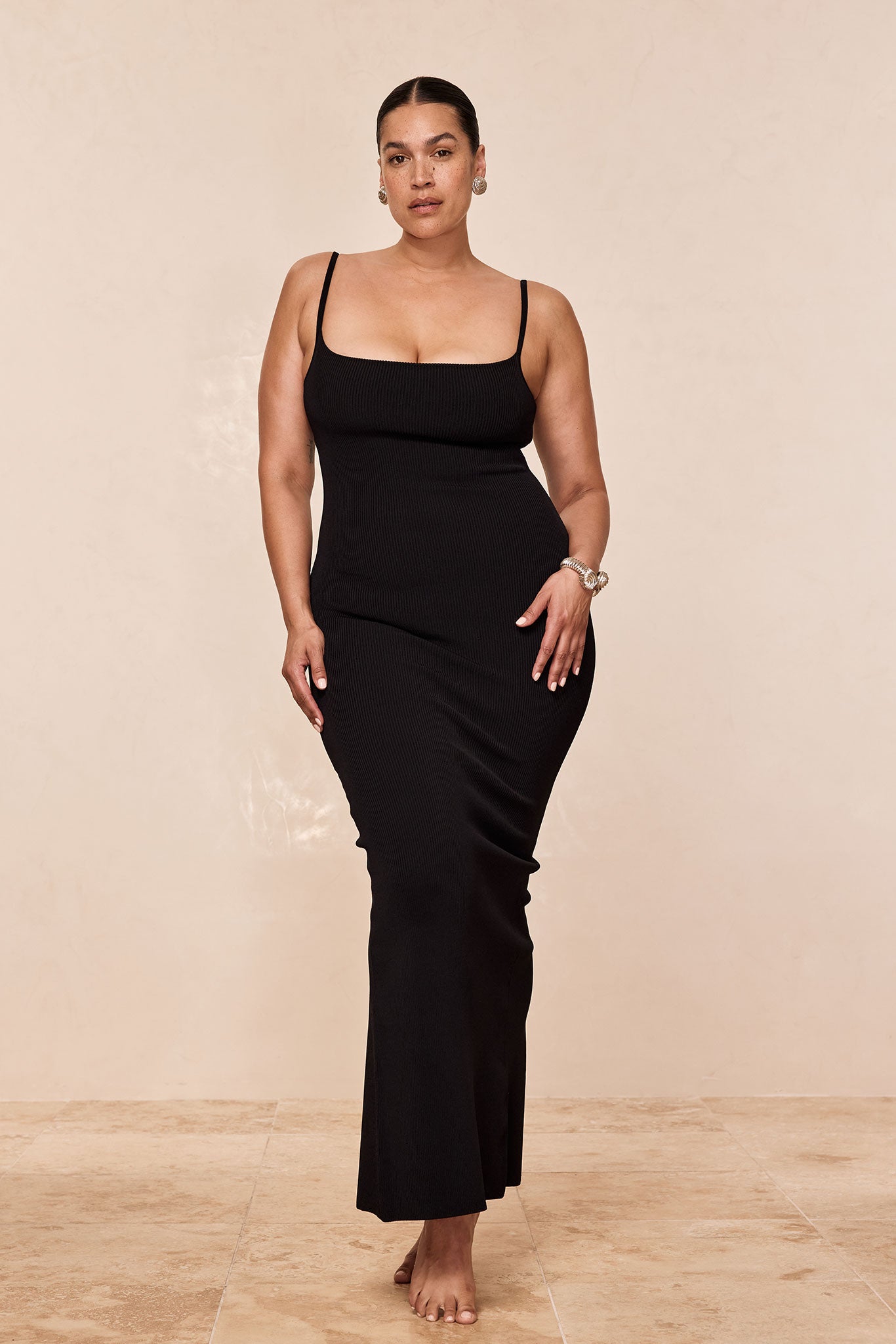 Provence Dress - Black Knit Rib - Image 5